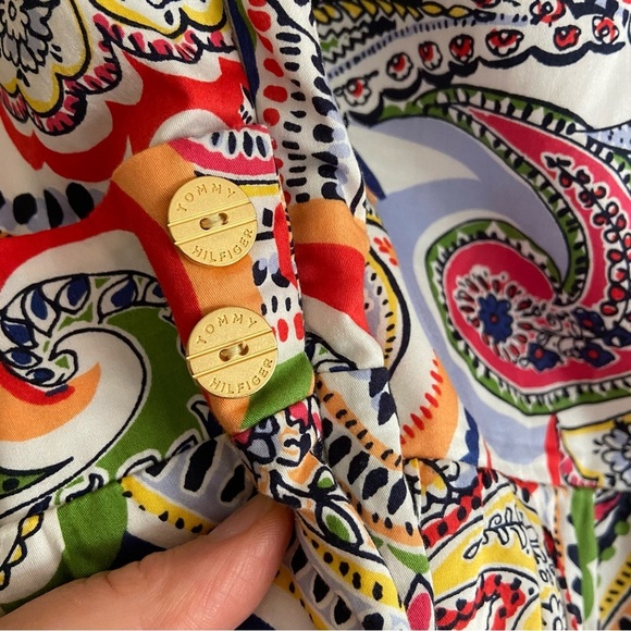 Tommy Hilfiger Colourful Paisley 100% Cotton Dress Women’s Size 10 - Picture 8 of 12